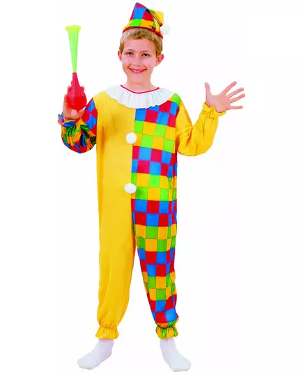 Déguisement clown à carreaux garçon, Taille: 7–9 ans (120–130 cm)
