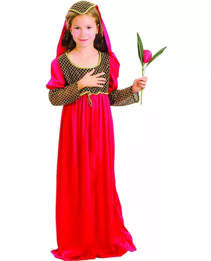 Julia kostuum voor meisjes, Maat: 7–9 jaar (120–130 cm)