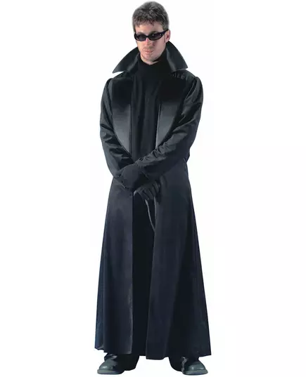 Lange zwarte jas voor heren, Maat: X-Large