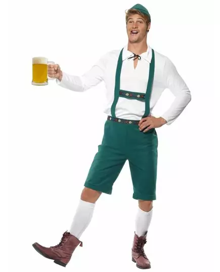 Déguisement bavarois vert homme, Taille: Medium
