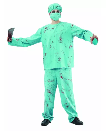 Déguisement chirurgien zombie Halloween adulte, Taille: Large