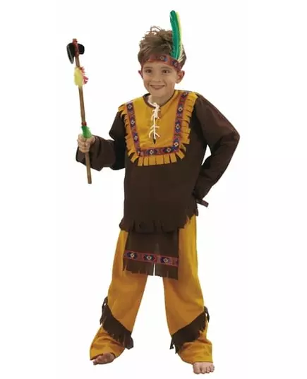 Indianen kostuumvoor jongens, Maat: 10–12 jaar (130–140 cm)
