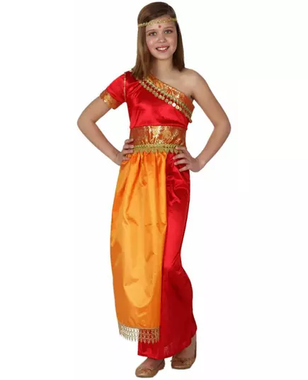 Indiaas kostuum voor meisjes, Maat: 7–9 jaar (130–145 cm)