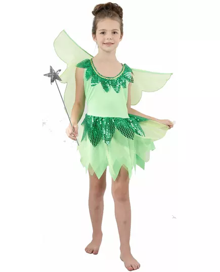 Déguisement fée verte voilage fille, Taille: 10–12 ans (130–140 cm)