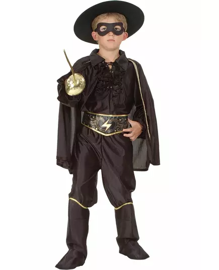 Déguisement justicier masqué noir garçon, Taille: 10–12 ans (130–140 cm)