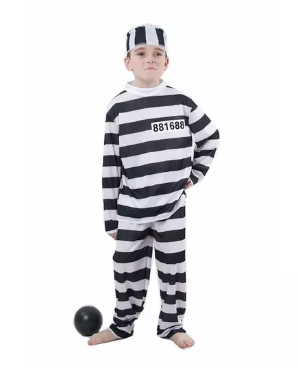 Déguisement prisonnier enfant, Taille: 10–12 ans (130–140 cm)