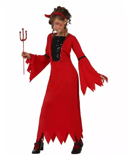 Rood duivelinkostuum voor kinderen, Maat: 10–12 jaar (145–160 cm)