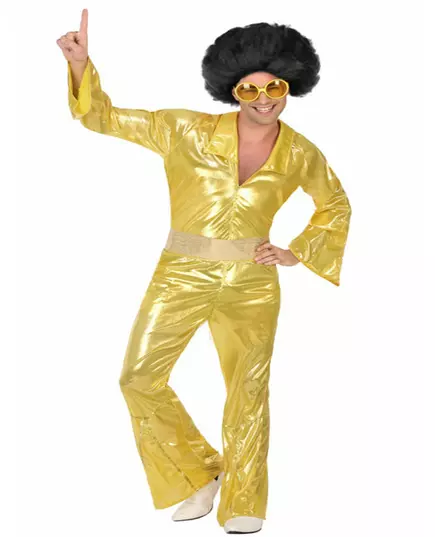 Goudkleurig discopak voor mannen, Maat: X-Small/Small