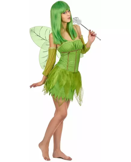 Déguisement fée velours verte femme, Taille: X-Small/Small