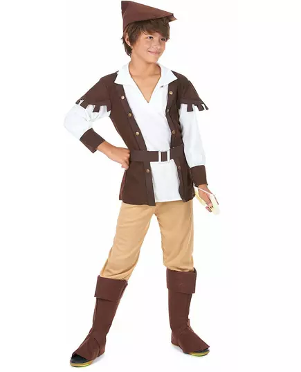 Déguisement garçon des bois marron et beige, Taille: 7–9 ans (120–130 cm)