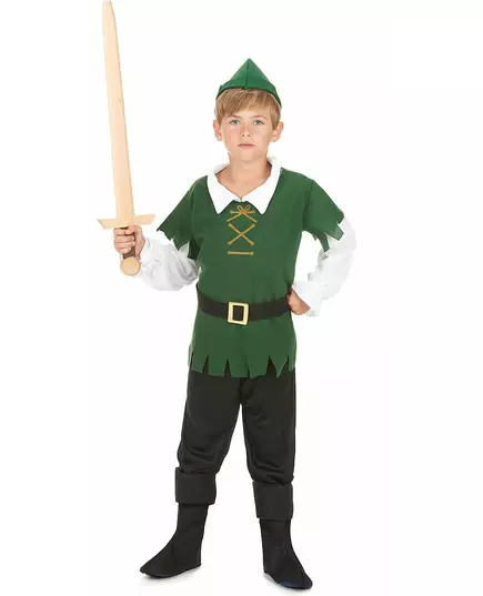 Déguisement garçon des bois noir et vert, Taille: 10–12 ans (130–140 cm)