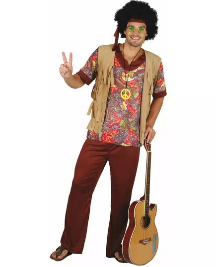 Retro sixties hippie kostuum voor mannen, Maat: Large