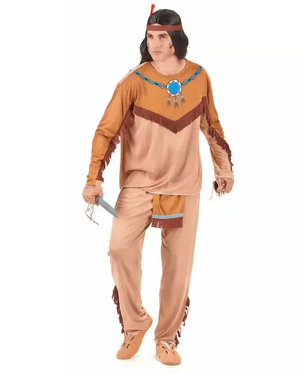 Déguisement indien beige et marron homme, Taille: X-Large