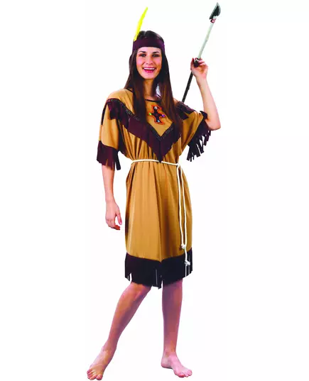 Déguisement indienne bicolore femme, Taille: Large