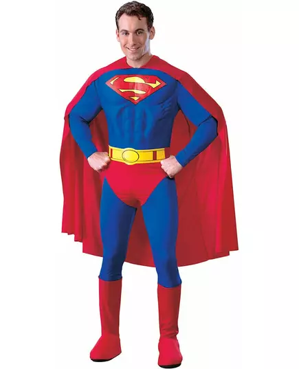 Gespierd Superman™ kostuum met cape voor mannen, Maat: Large