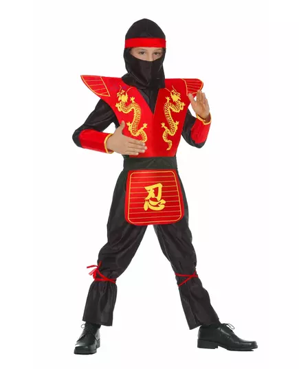 Déguisement ninja motifs dragons garçon, Taille: 10–12 ans (145–158cm)