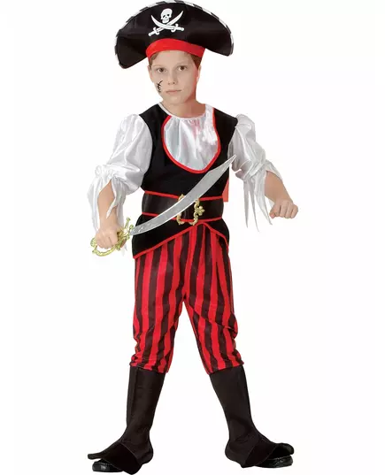 Déguisement pirate effet satiné garçon, Taille: 4–6 ans (110–120 cm)