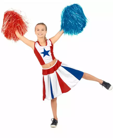 Déguisement pompom girl étoile fille, Taille: 11–13 ans (158 cm)