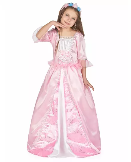 Roze prinseskostuum voor meiden, Maat: 7–9 jaar (120–130 cm)