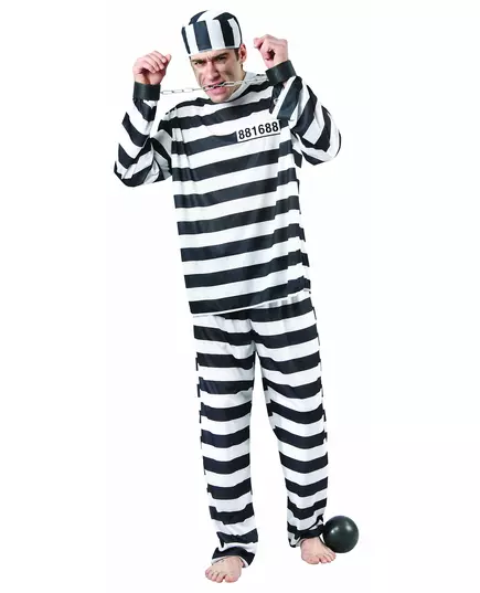 Gevangenis outfit voor mannen, Maat: Large