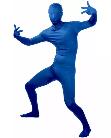 Déguisement seconde peau bleue adulte, Taille: X-Large