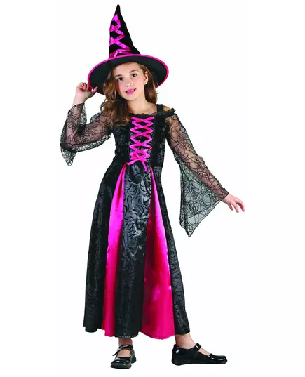 Heksen Halloween kostuum voor meisjes, Maat: 7–9 jaar (120–130 cm)