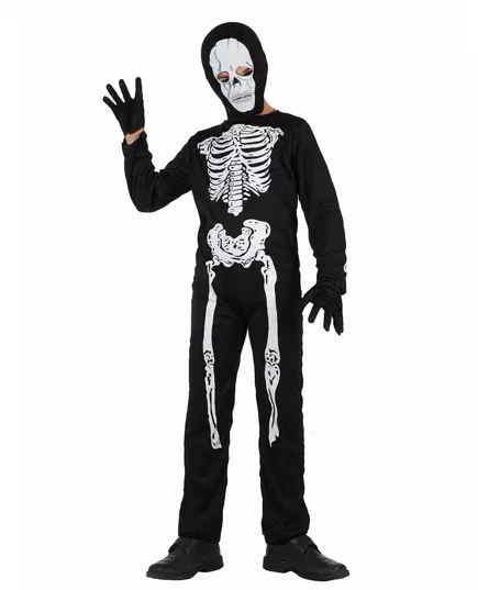 Skeletkostuum voor jongens, Maat: 7–9 jaar (130–145 cm)