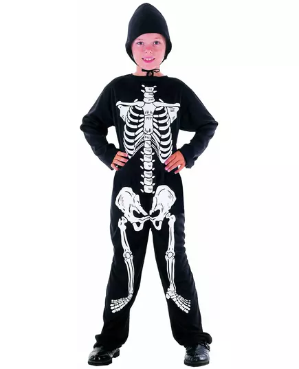 Déguisement squelette garçon Halloween, Taille: 7–9 ans (120–130 cm)