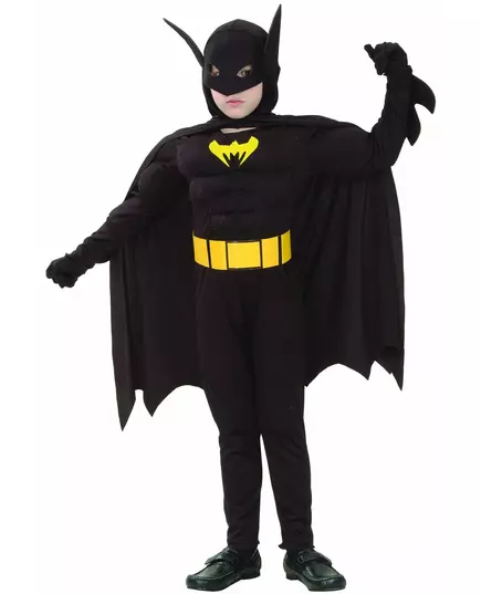 Déguisement super héros chauve-souris garçon, Taille: 7–9 ans (120–130 cm)