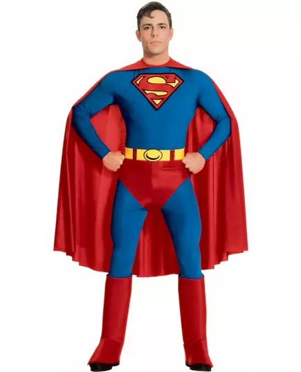 Second skin Superman™ kostuum met cape voor mannen, Maat: Large
