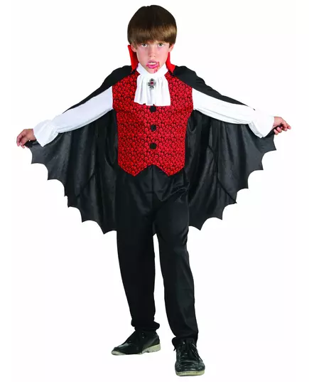 Halloween vampierskostuum voor jongens, Maat: 10–12 jaar (130–140 cm)