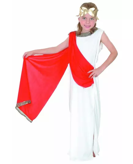 Romeinse godin kostuum voor meisjes, Maat: 7–9 jaar (120–130 cm)