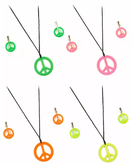 Hippie accessoires set voor volwassenen, Kleur: Roze