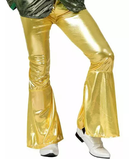 Goudkleurige discobroek voor mannen, Maat: X-Small/Small