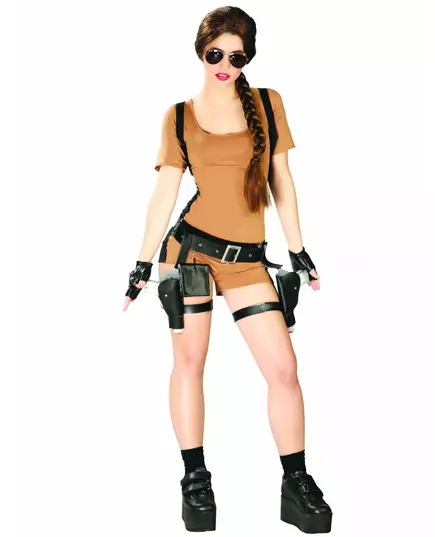 Déguisement aventurière sexy femme, Taille: Large (42–44)