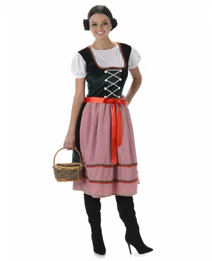 Déguisement Bavaroise robe longue femme, Taille: Small