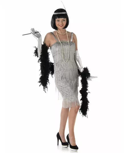 Déguisement charleston argent femme, Taille: X-Small
