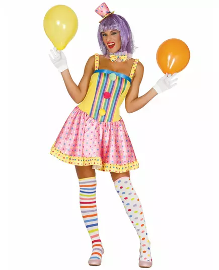 Pastel clownskostuum voor vrouwen, Maat: Large (42–44)
