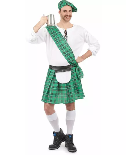 Groen Schotse outfit voor heren, Maat: X-Large