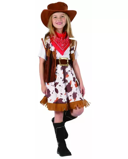 Cowboykostuum voor meisjes, Maat: 7–9 jaar (120–130 cm)