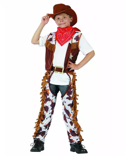 Far West cowboy kostuum voor kinderen, Maat: 7–9 jaar (120–130 cm)