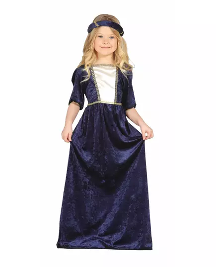 Déguisement dame médiévale bleue fille, Taille: 5–6 ans