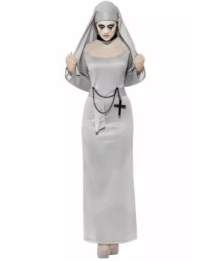 Déguisement fantôme religieuse femme Halloween, Taille: Medium