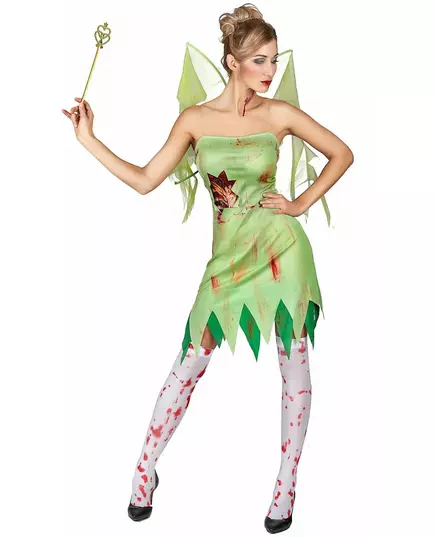 Déguisement fée verte ensanglantée femme, Taille: Large