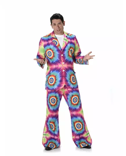 Psychedelisch hippie kostuum voor mannen, Maat: X-Large