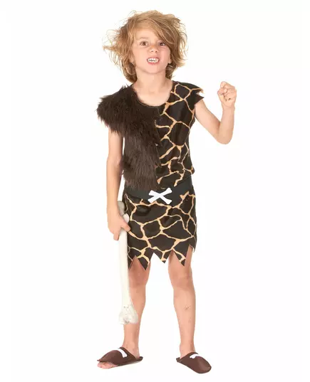 Déguisement enfant des cavernes enfant, Taille: 5–6 ans (M)