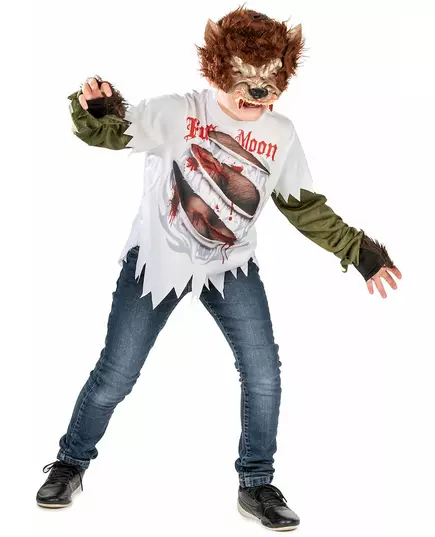 Weerwolf kostuum voor kinderen - Premium, Maat: 10 jaar (137–140 cm)