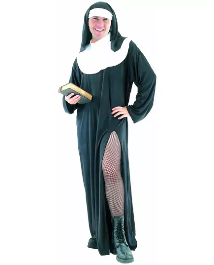 Déguisement nonne humoristique homme, Taille: Large