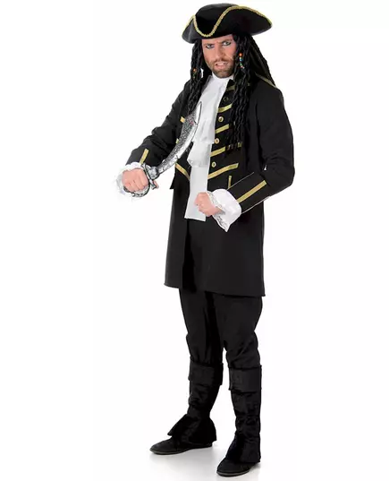 Déguisement pirate noir et doré homme, Taille: X-Large