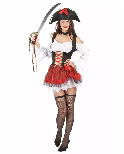Sexy piraten outfit met tule rok voor dames, Maat: Medium/Large
